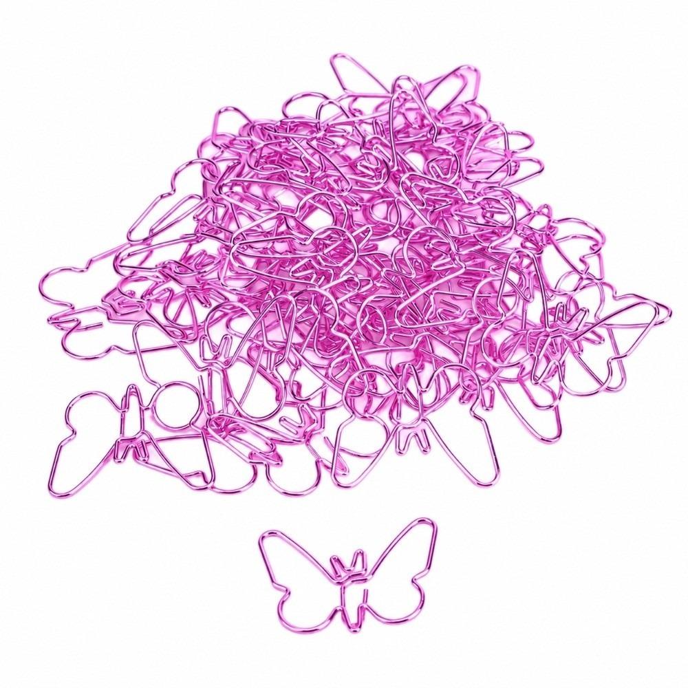 50Pcs Butterfly Shape Novelty Paper Clips Pink Shaped Paper Clips Thing Accessory