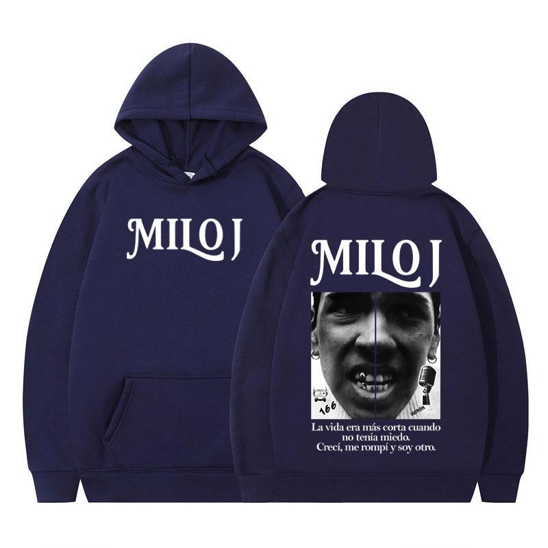 Rapper Milo J Vintage Graphic Hoodie Men Women Pullover Long-sleeved Loose Casual Harajuku Sweatshirts Fan Gifts