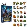 Acrylic Dinosaur Ornaments Christmas Countdown Calendar, 24Pcs Ornament Set with Cute Gift for Lovers Dino Designs, Holiday Tree Hanging Decor