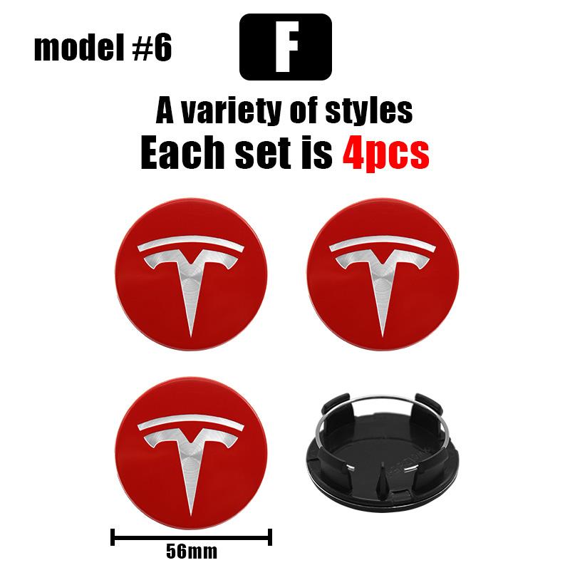 4Pcs Black Silver 56mm Car Wheel Center Caps Hub Cover For Tesla Model 3/Y/S/X Tesla Logo Hub Caps Wheel Hub Covers Accessories