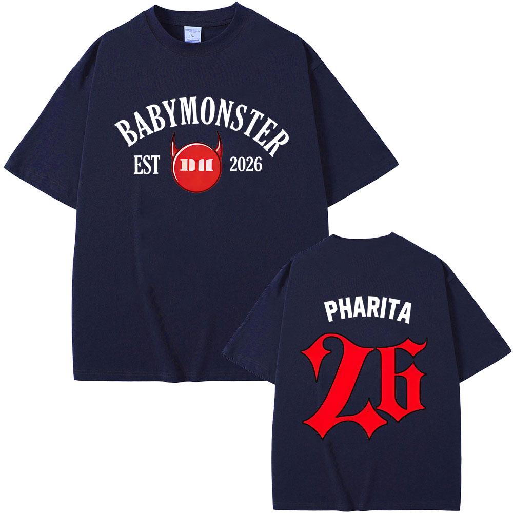 Babymonster 2026 Merch T-Shirt Ahyeon Asa Rami Rora Ruka Pharita Chiquita Grafik-T-Shirts Unisex Damenmode Popmusik T-Shirts