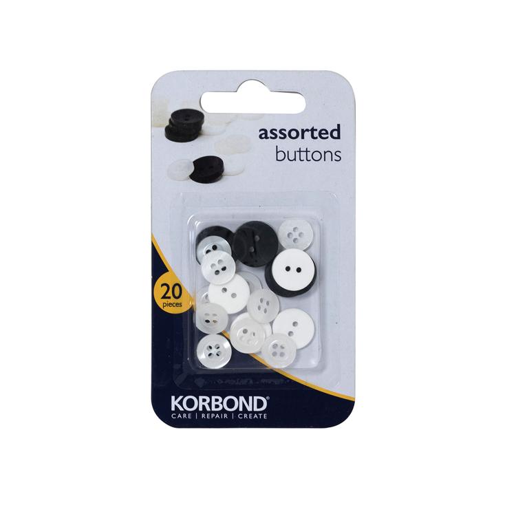 Korbond Assorterte knapper 20 stk