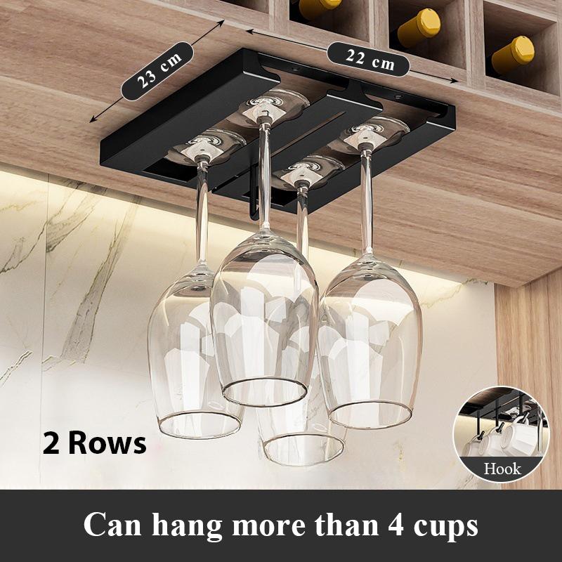 

Подвесная перевернутая стойка для хранения винных бокалов из нержавеющей стали 22 cm чёрный