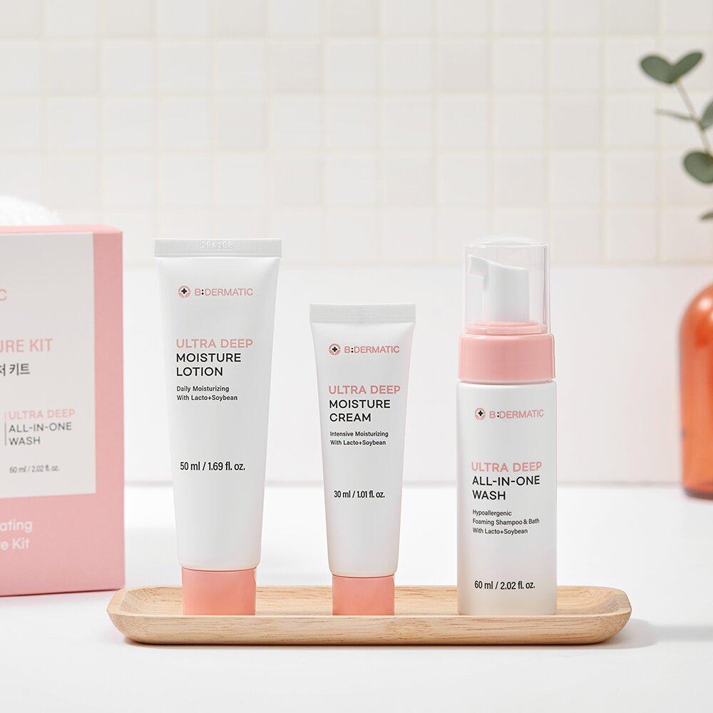 BEDERMATIC Набор для ультраглубокого увлажнения (Лосьон 50мл+Крем 30мл+Умывание 60мл)