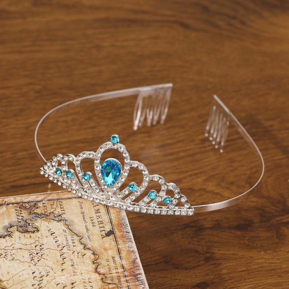 Silver Child's Diamond Headband Comb Tiara for Crown Dance Performance