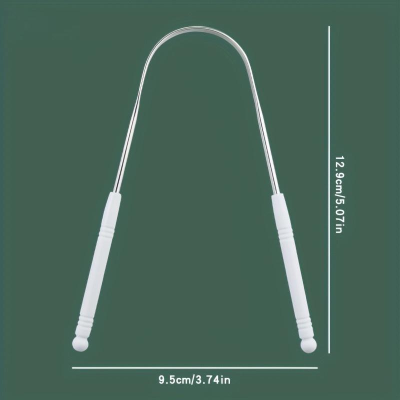 1/2Pcs Metal Tongue Scraper Cleaner - Durable Coating Brush For Bad Breath Oral Hygiene Mouth Care Accessory