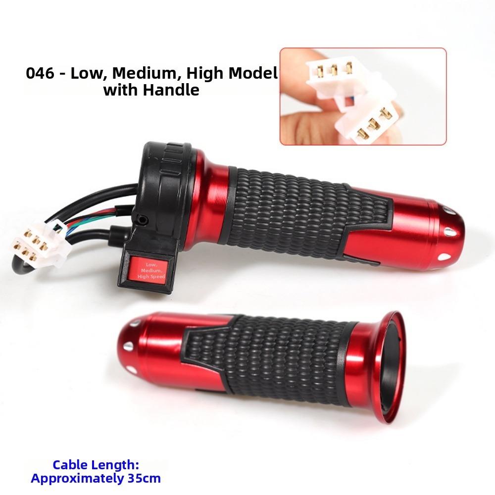 1pair Red&Black Twist-Throttle Line length 35/40cm Switch handle Electric Bike Bicycle Handlebars