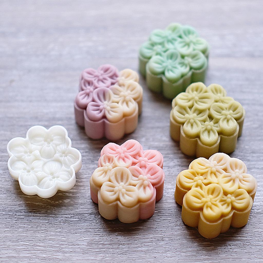 Hand-Pressure Moon Cake Mold Osmanthus Flower Cookie Stamps Moon Cake Makers Mid-Autumn Festival DIY Pastry Tool