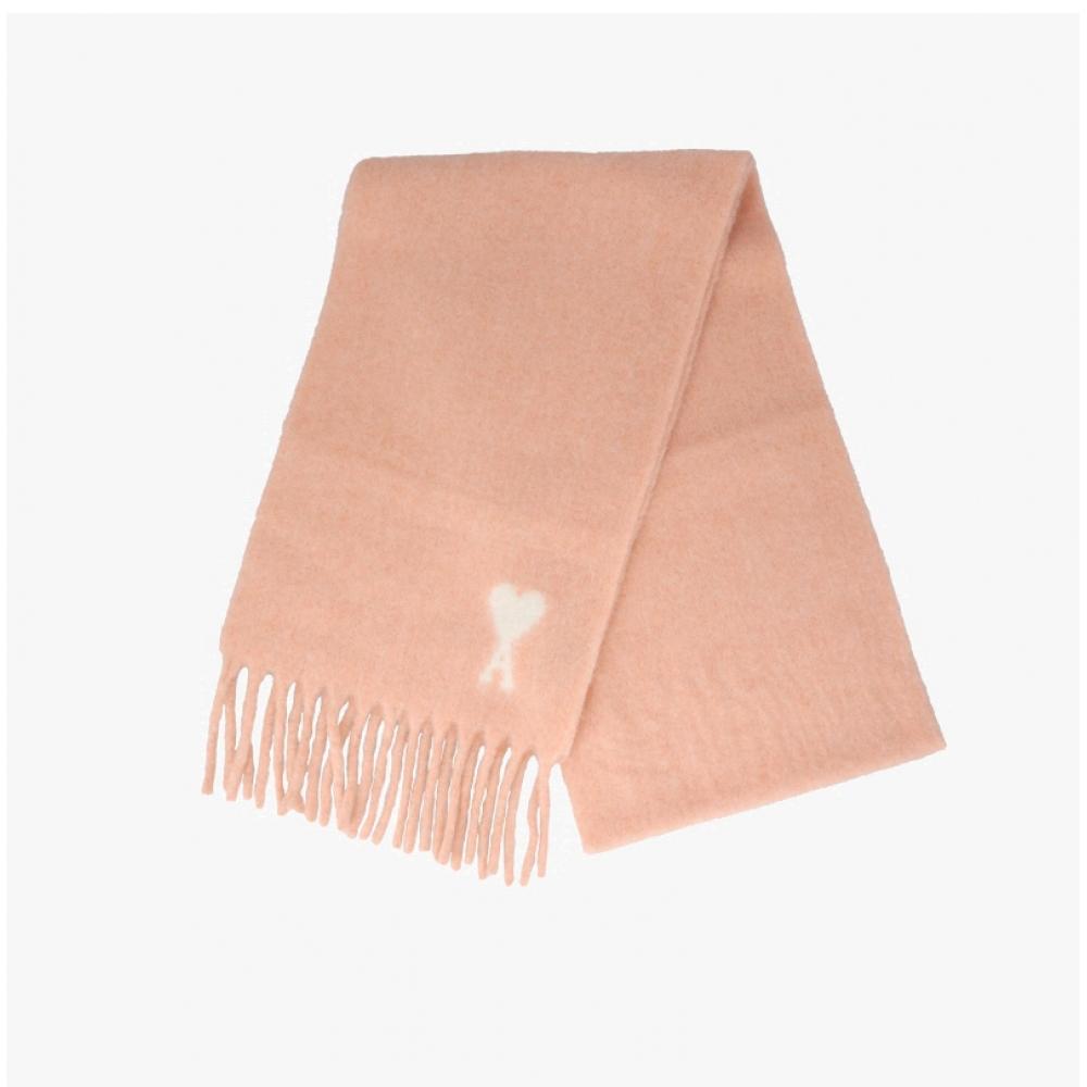 Ami Heart Logo Fringe Muffler Aw0004 680