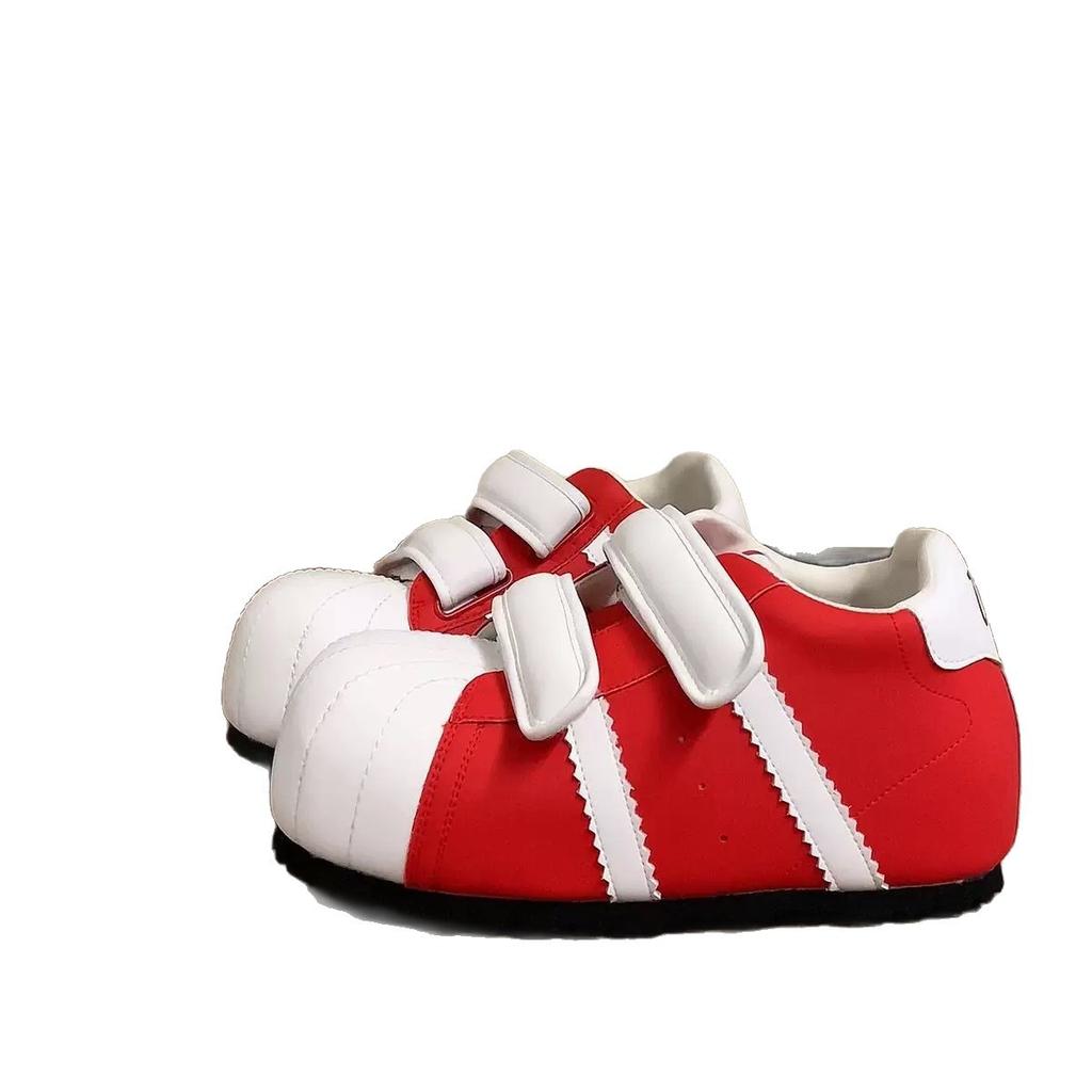 Velcro ugly cute shell head German training bread shoes women's new versatile inner height increase casual sports small board shoes