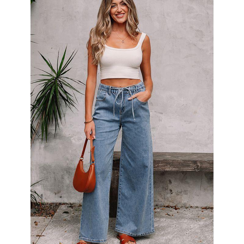 American Shiying Retro Washed Wide Leg Jeans Women 2025 Summer New Personality All-matching High Waist Trousers