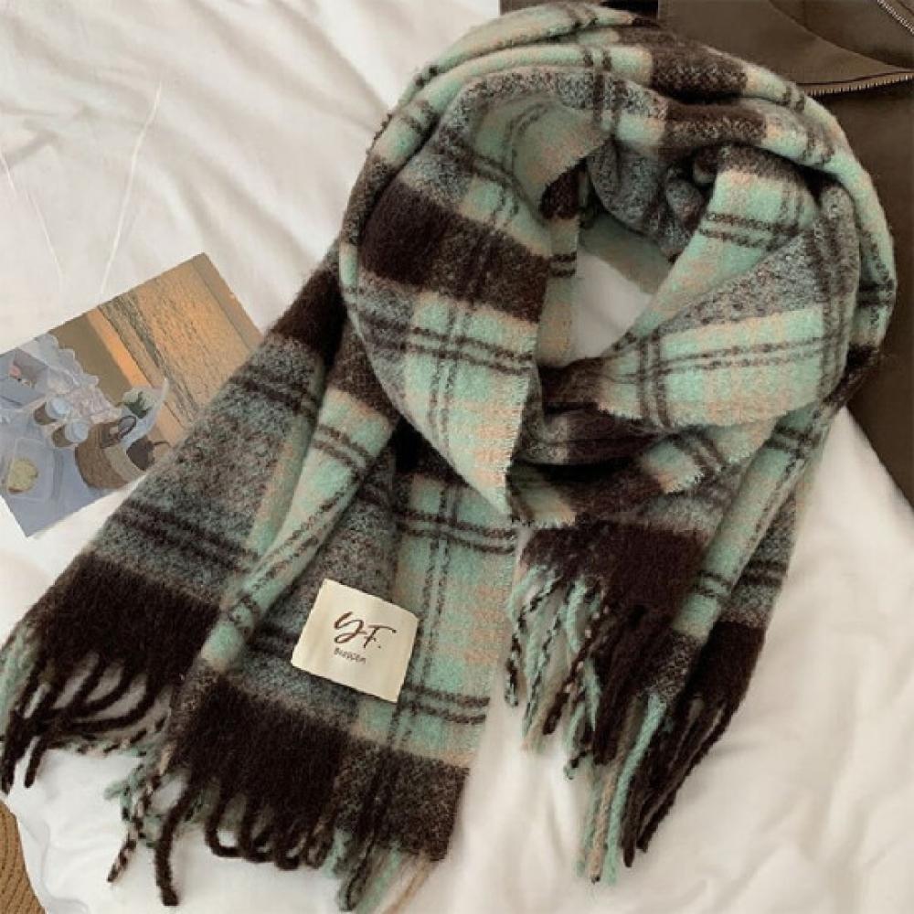New Arrivals Open Run Women Big Size Check Point Muffler