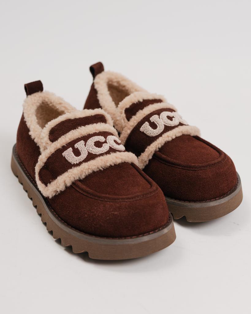 Loafers with Fur Lola Andy 16500 36 Brown Suede Fur
