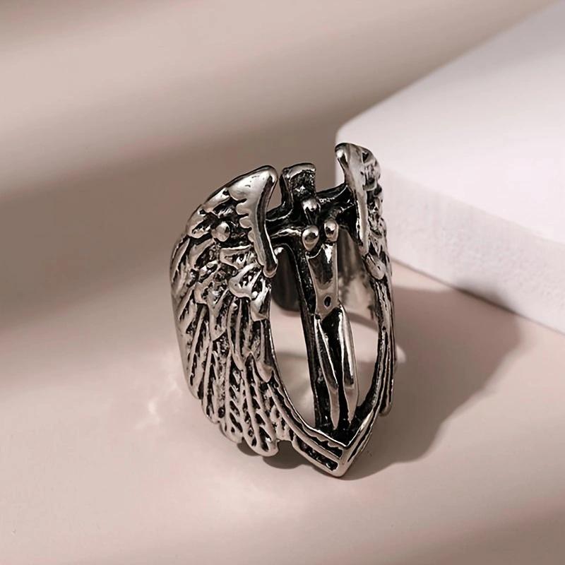 Men's Retro Punk Style Bull Head Alloy Ring, Japanese-Korean Design, Cross-Border European American Jewelry.
