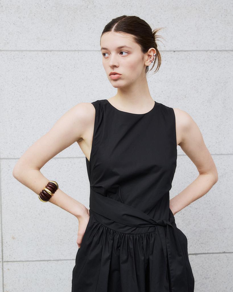 Akeumueo Blank Cotton Dress Black