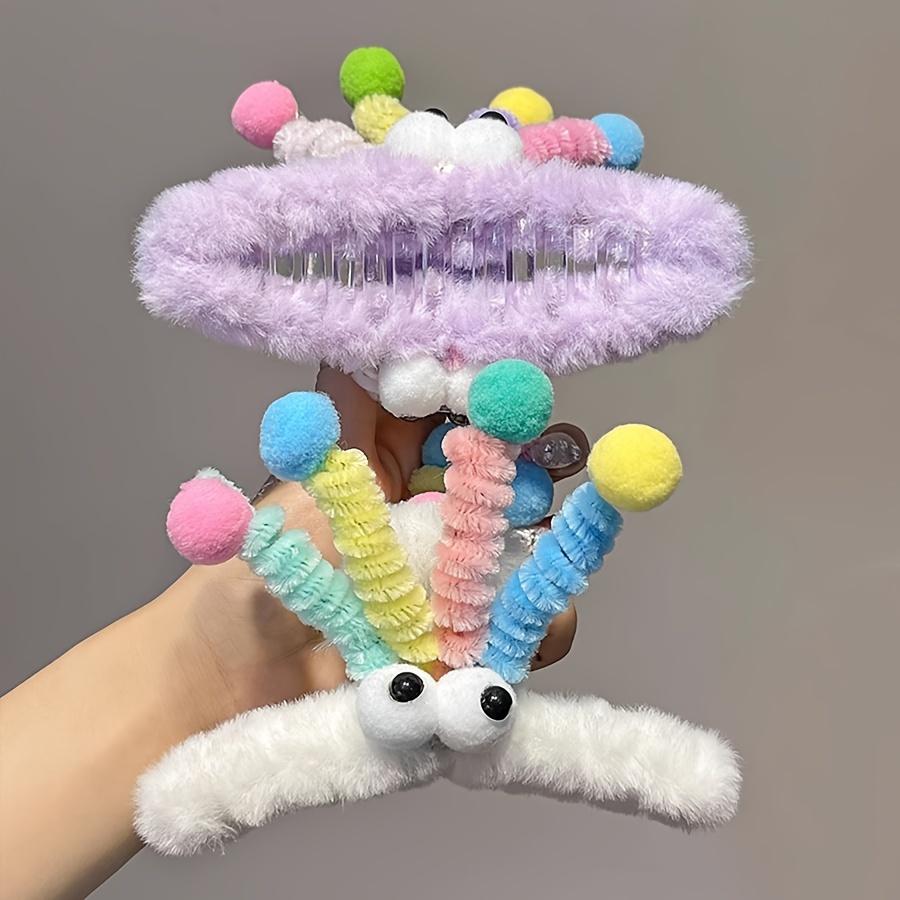 1pc Cute Plush Funny Hair Claw Clip Autumn And Winter Twist Stick Soft Cute Hair Claw Clip Headwear