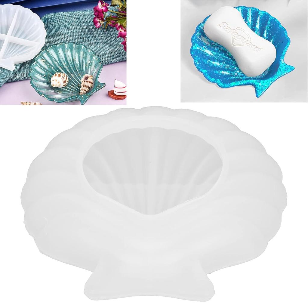 Shell Jewelry Tray Resin Mold, DIY Tray Resin Silicone Seashell Silicone Storage Plate Easy to Demold Seashell Storage Plate Silicone for DIY Crafts