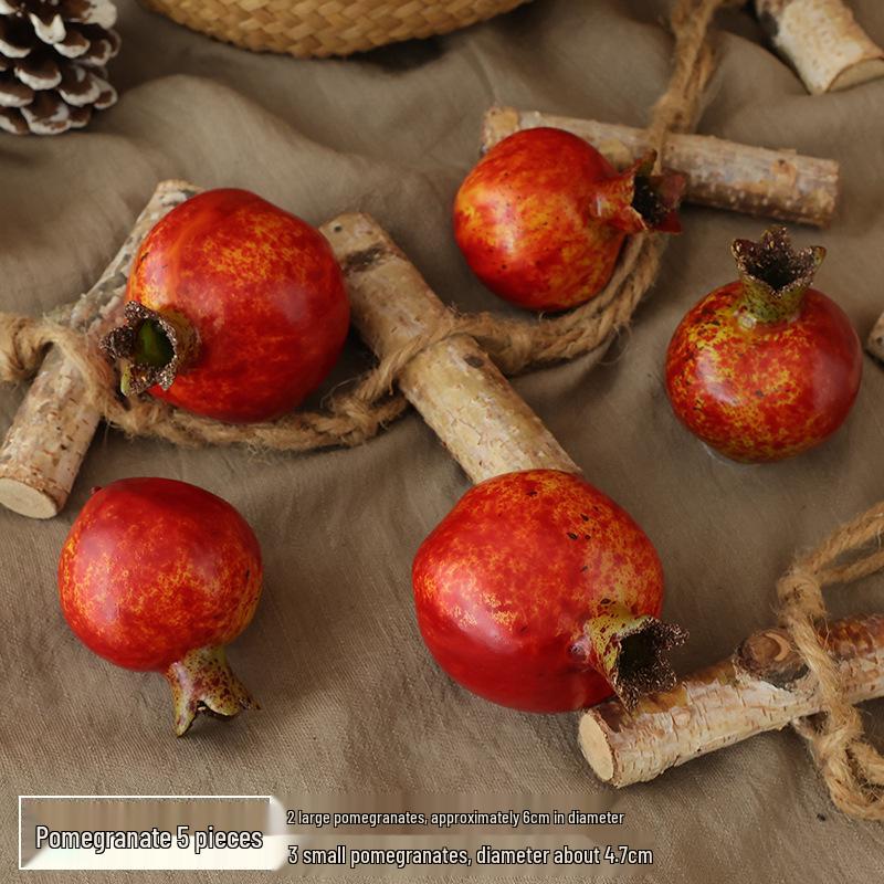 Persimmon and Pomegranate Faux Flower Arrangement for Living Room or Foyer