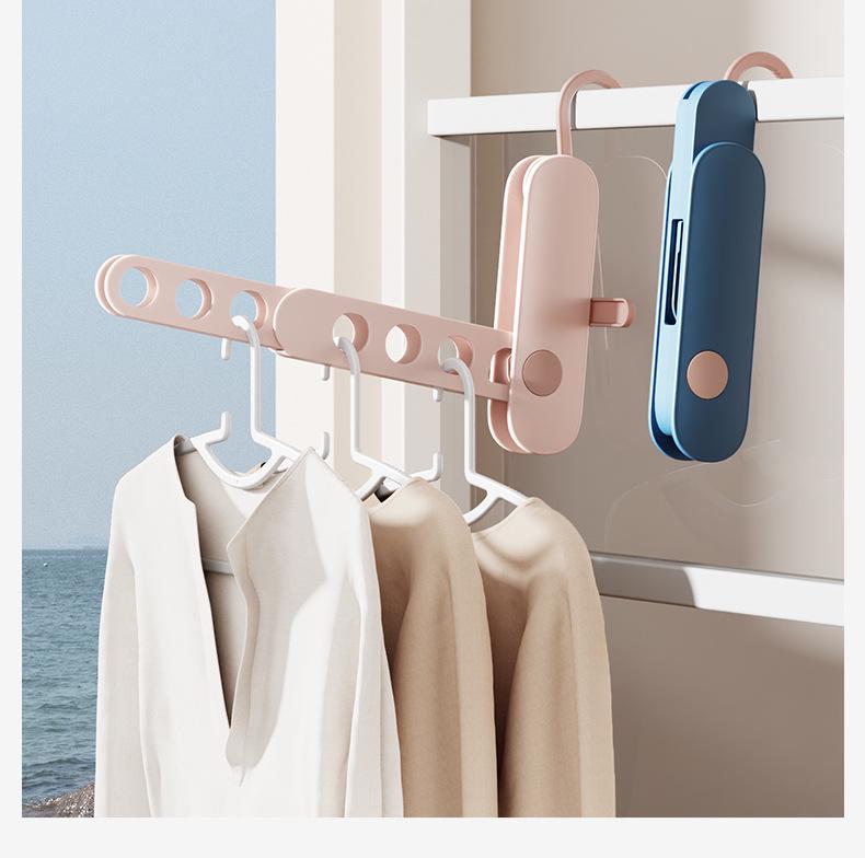 Portable Foldable Multi-Hole Clothes Hanger for Travel and Business Trips