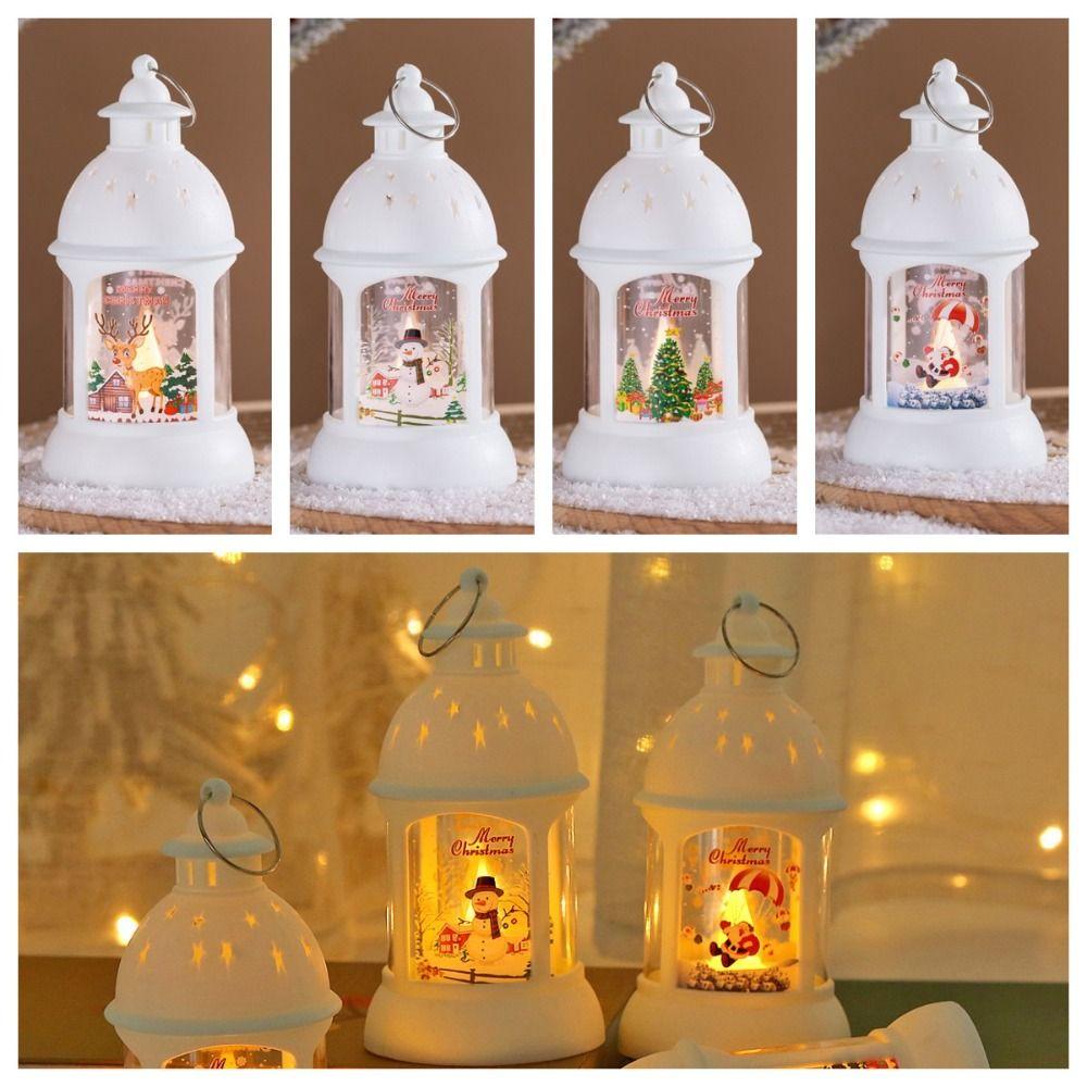 Candlestick Christmas Wind  Lamp Santa Santa Hanging Lamp Classical Christmas Castle Lantern  Xmas
