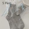 5 Pairs of Girls Sweet and Versatile Ballet Tube Bow Socks