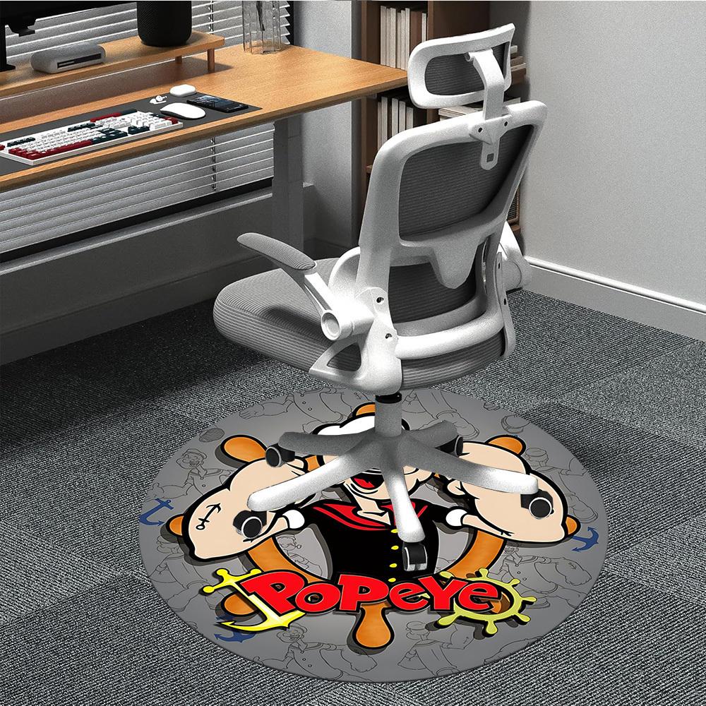 

1pc Popeye Sailor Office Round Area Rug, Under Office Chairs Bedroom Living Room Home Decor, Room Deco 80cm