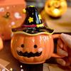 Halloween Pumpkin Mug Decoration, Cute Pumpkin Mug, Ceramic Pumpkin Coffee Mug, Suitable For Men, Women, Friends, Colleagues, Children And Birthdays