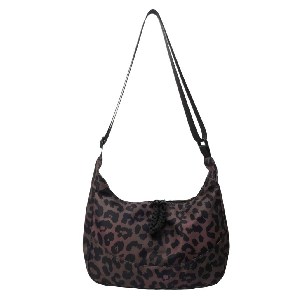 Women's Fashion Leopard Print Crossbody Bag, Large Capacity Zipper Shoulder Bag, Casual Versatile Daily Commuting Purse