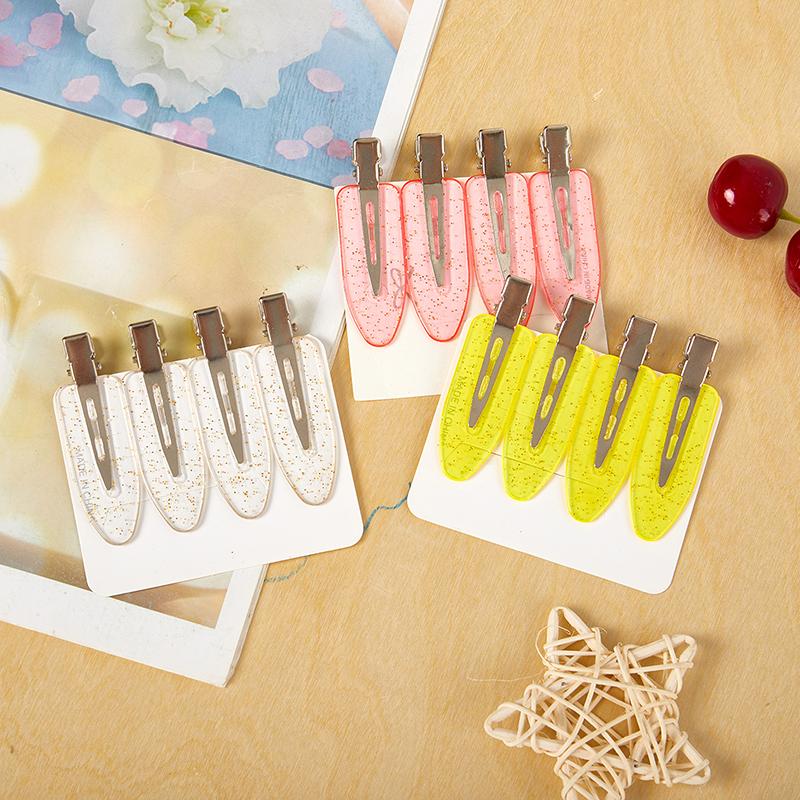 4Pcs No Bend Seamless Hair Clips Side Bangs Fix Fringe Barrette Makeup Washing Face Accessories Women Girls Styling Hair Pins