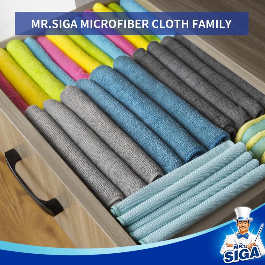 Microfiber Cleaning Cloth 32 X 32 Cm 4 Colors X 6 Pieces of Each Color of 24 Ideal for Cleaning the Home and Kitchen MR.SIGA (total Pieces)