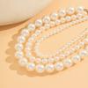 Stackable Multi-layer Pearl Necklace, Ins Exaggerated Minimal Beaded Choker Clavicle Chain