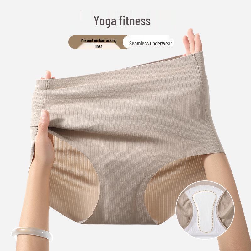 High-Waisted Yoga Seamless Underwear: Women's Anti-Embarrassment, Tummy Control, No Wedgie, Antibacterial, Breathable Briefs