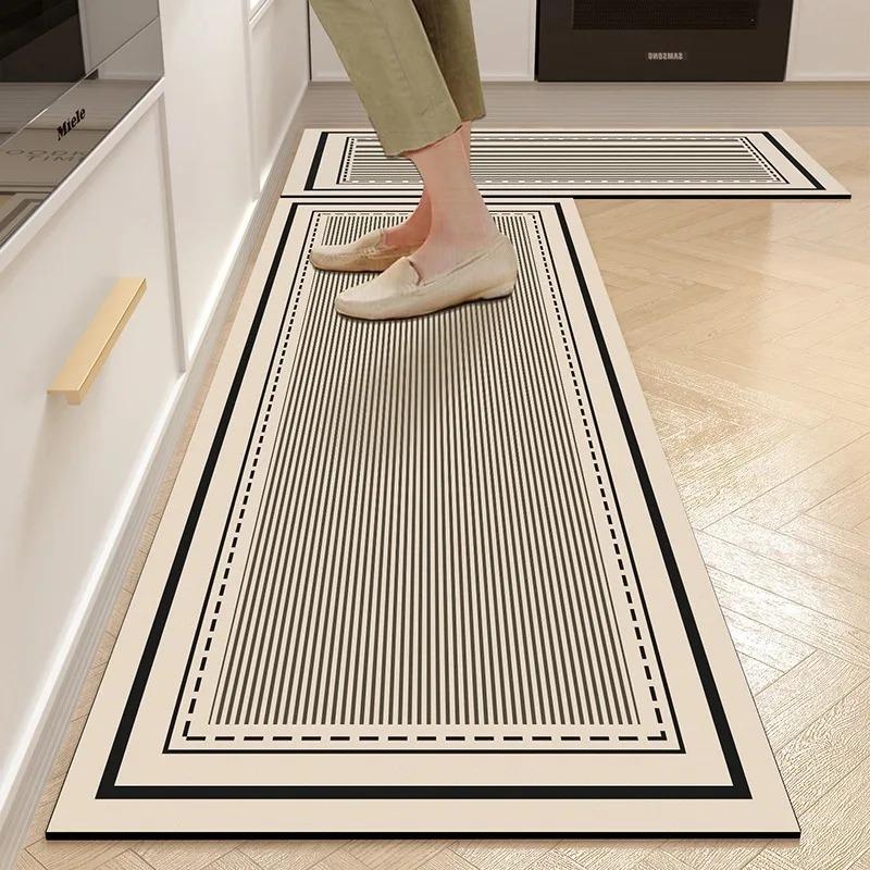 Carpet for Kitchen American Style Anti-slip Oil-proof Floor Mat Pvc Leather Waterproof Foot Mats Long Strip Home Decoration Rug
