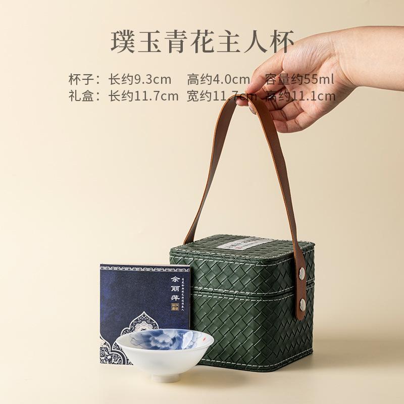 

55ml Jade Porcelain Blue And White Douli Teacup Luxury Tea Bowl Set Of Cups Tea-tasting Personal Cup Jianzhan Master Cups Cafes As your choose