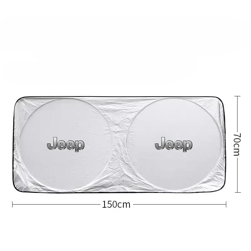 For Jeep Car Windshield Sunshade UV Protection Cover Car Accessories For Jeep Grand Cherokee Wrangler JK Gladiator Compass Re