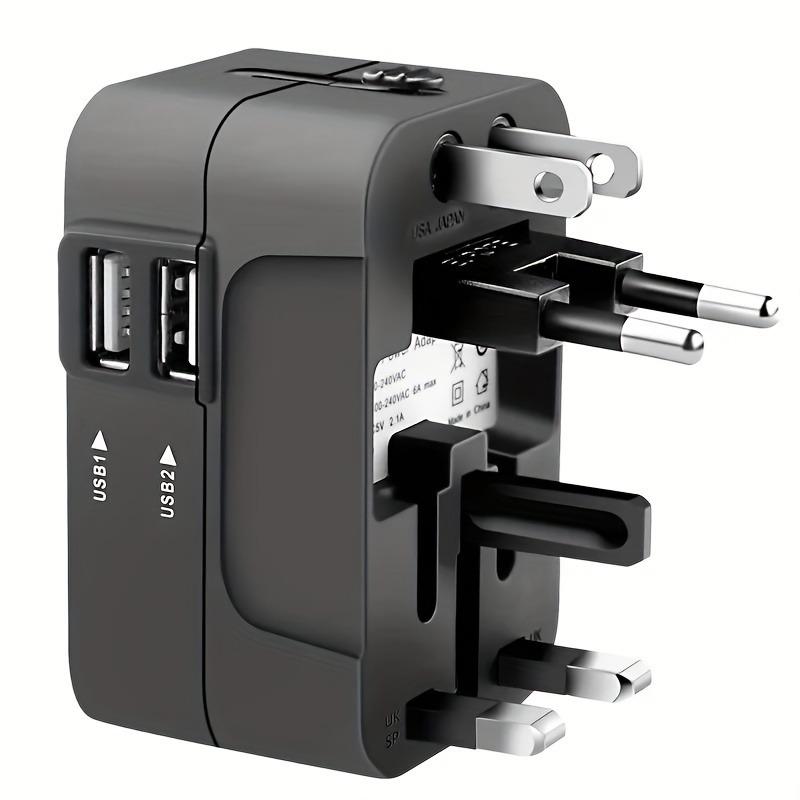 

Universal Travel Adapter for US EU UK AUS Charger Adapter Outlet Converter Socket Plug Adapter with Dual USB Port Universal Plug