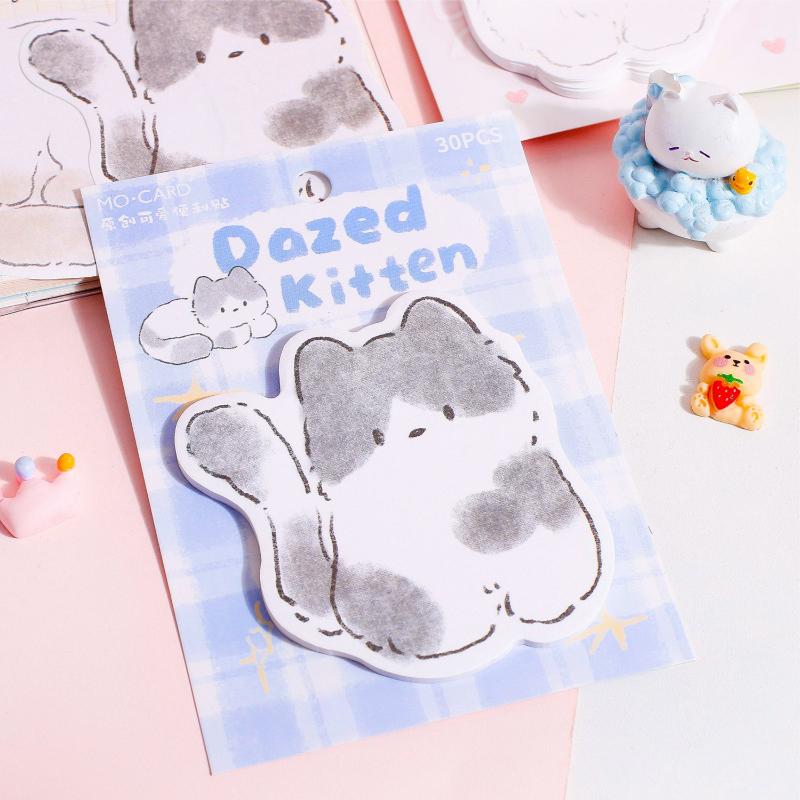 Special Shaped Sticky Gift Notes Cat Paradise Series Cute Healing Kitten Student Message Notebook Decoration Kawai Stationery
