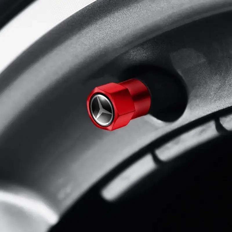 4PCS Car Wheel Tire Valves Tyre Stem Air Caps Cover For Mercedes Benz AMG W176 W202 W204 W205 W210 W211 W212 CLA CLK CLS GLA GLC ZQ1