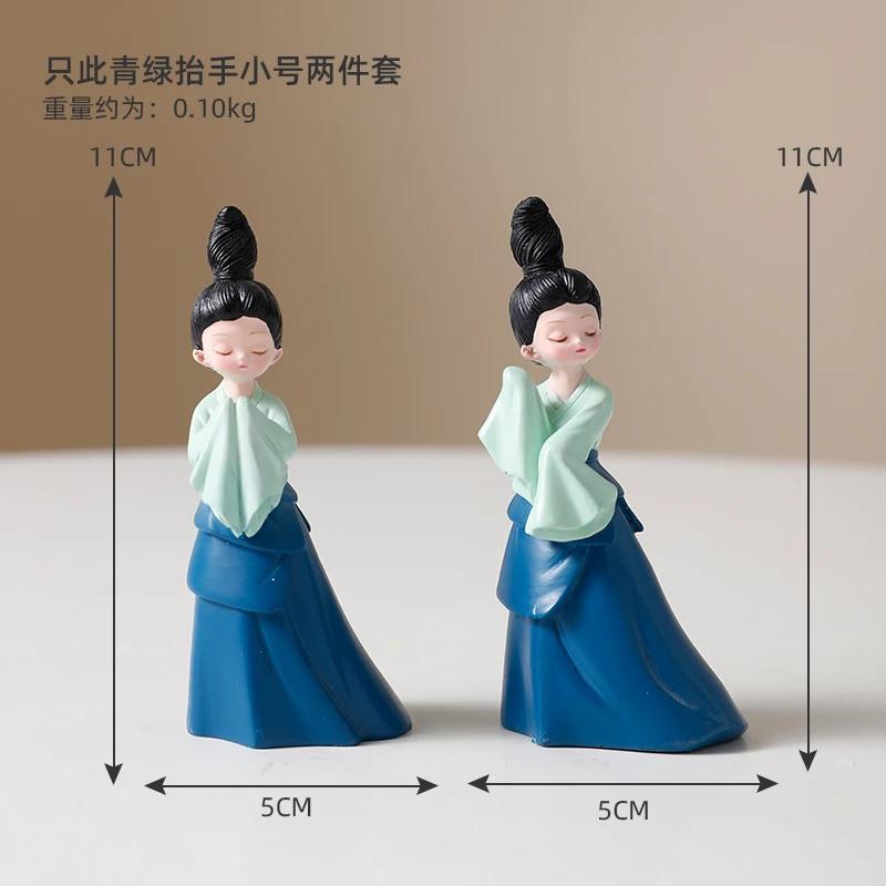 Resin Sculpture Ladies Handicraft Room Office Bookcase Female Ornaments Decor