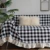 Black White Cotton Sofa Cover Blanket Sofa Towel for Living Room Furniture Decor Tapestry Couch Cover for Sofas