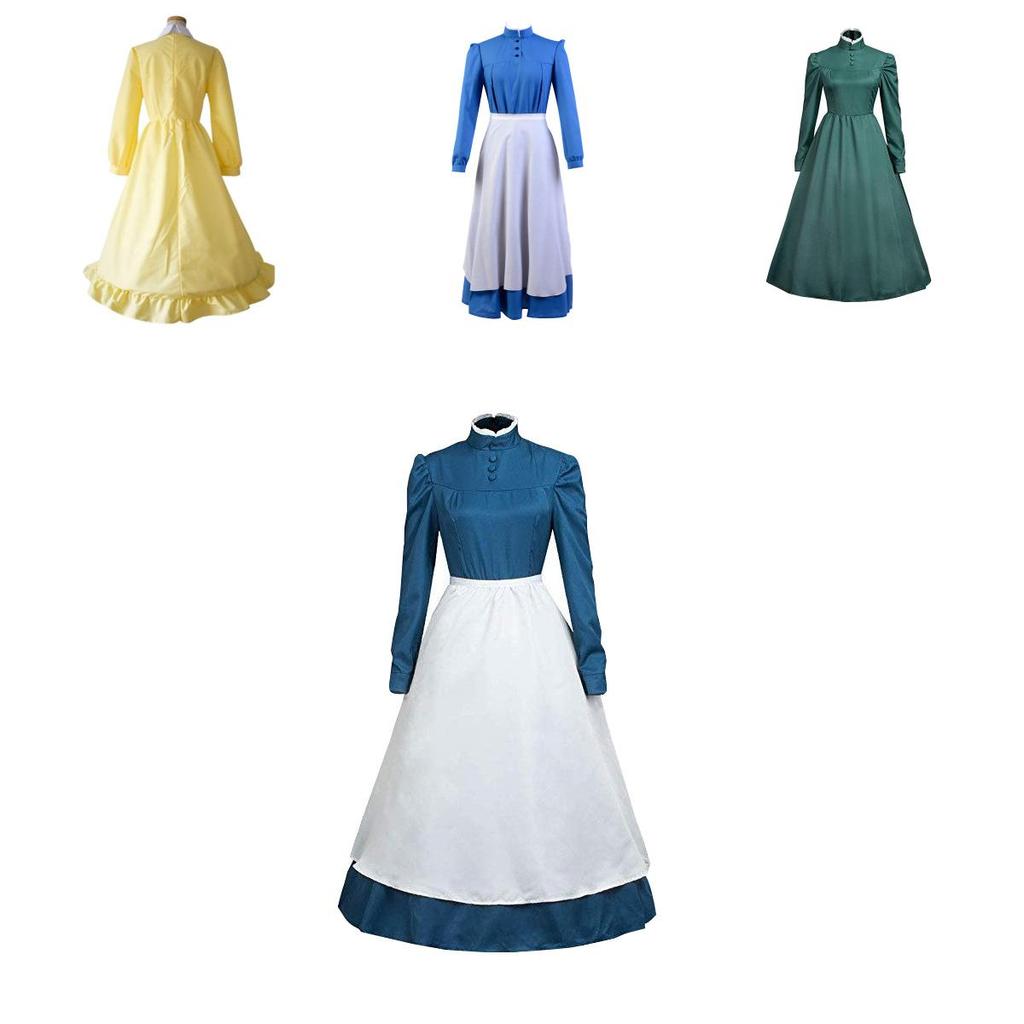 Il Castello Errante di Howl Sophie Magnifico Abito a Maniche Lunghe Costume Cosplay