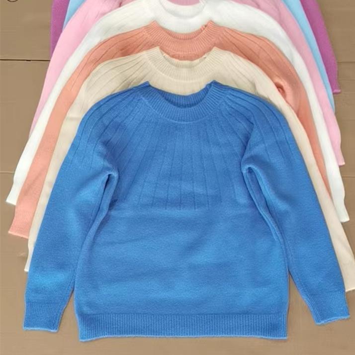 Red Sweater Women's Autumn and Winter Short Loose Pullover Outerwear Base Knitted Sweater Casual Solid Color Sweater