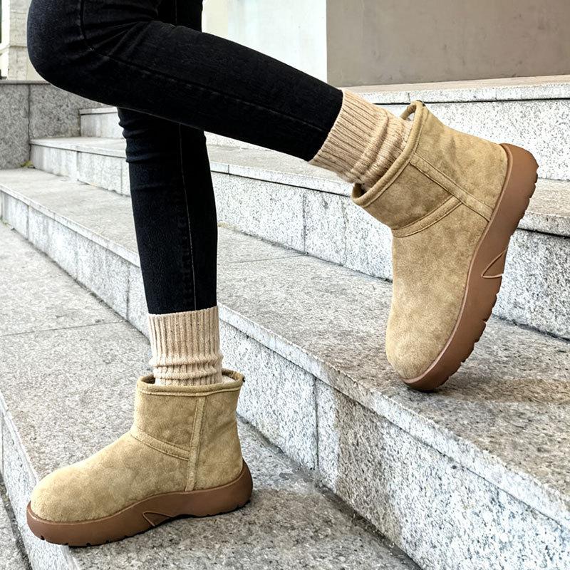 Bread shoes snow boots women's new winter shoes piled thickened women's shoes warm cotton shoes