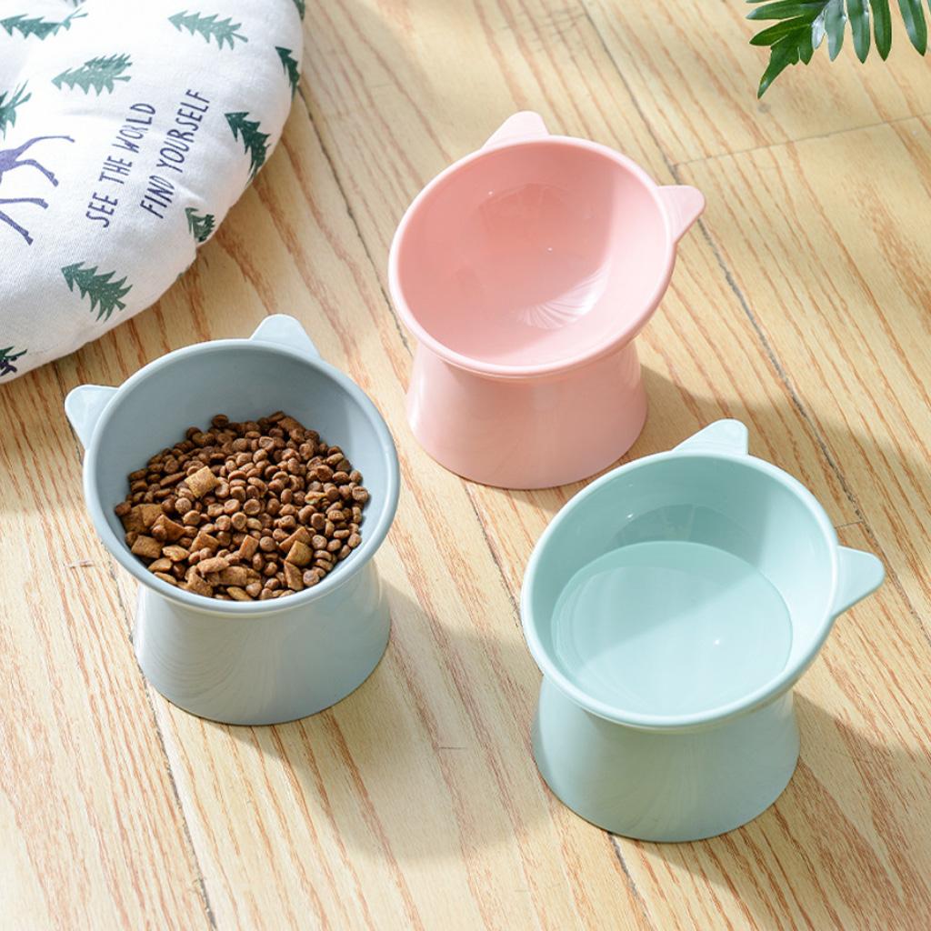Raised Cats Bowls Small Dog 45° Tilted Dish with Stand Feeders for Dog Cats