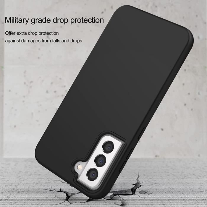 Coque de Protection - BOOLING - Samsung Galaxy S22 - 360° Anti-Rayures - Silicone + PET - Noir
