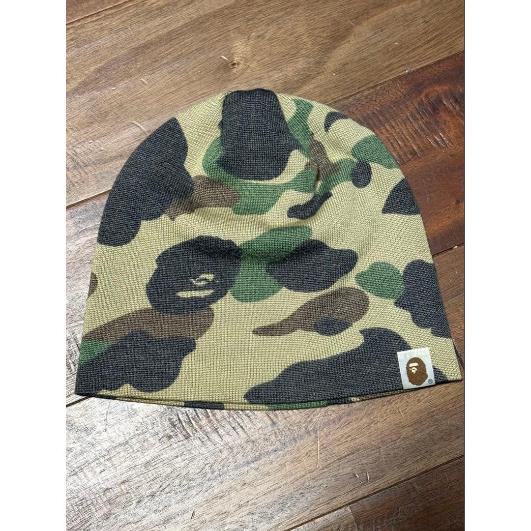 Used A BATHING APE Camouflage Single Beanie NIGO Period