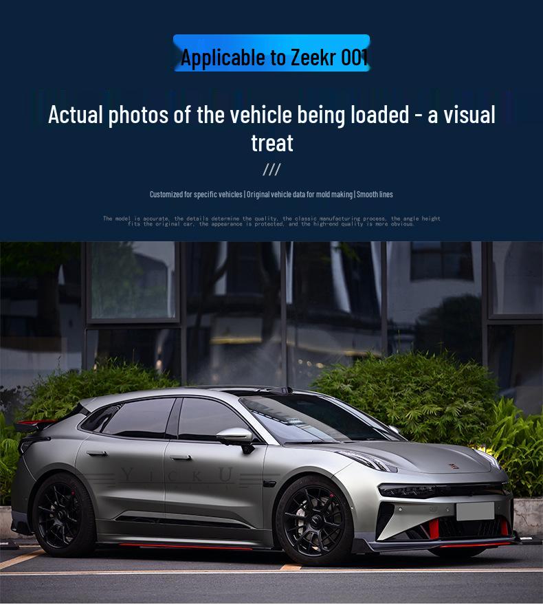 Zeekr 001 '24-25 Carbon Fiber Body Kit: Front Lip, Rear Diffuser, Side Skirts, High Tail Wing