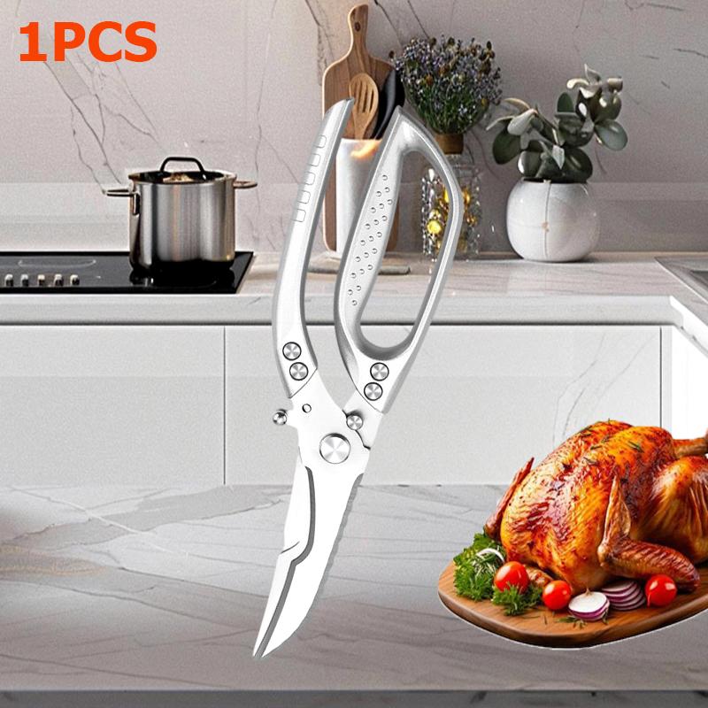 

Кухонные ножницы Ножницы из нержавеющей стали с нескользящей ручкой Используются для птицы, мяса, костей Ножницы для барбекю Многоцелевые ножницы бежевый