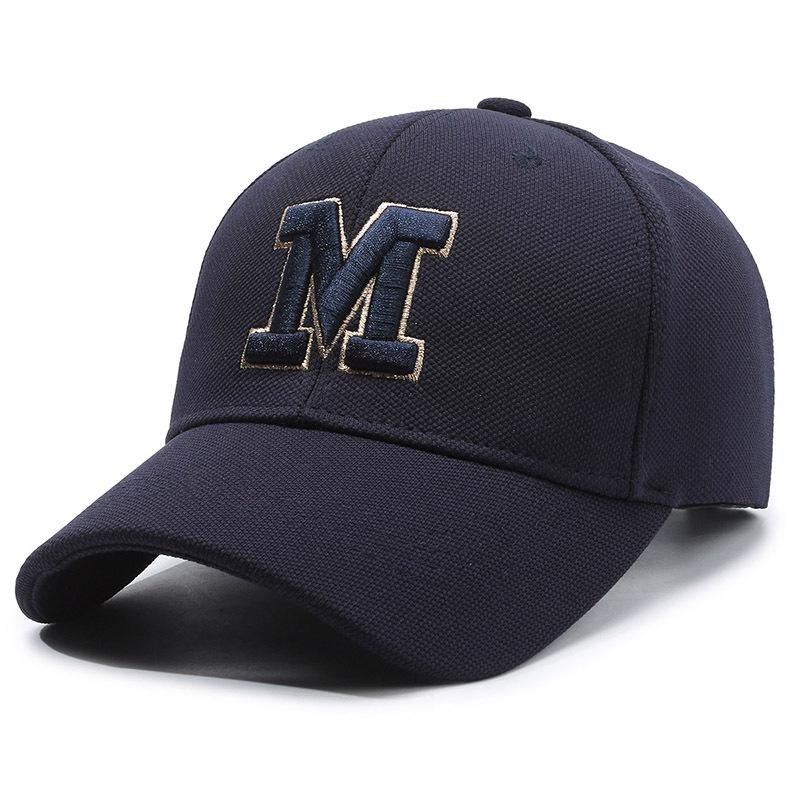 

Женская весенне-осенняя новая модная бейсболка с буквой М из ткани «ананас», мужская универсальная бейсболка с защитой от солнца Adjustable тёмно-синий