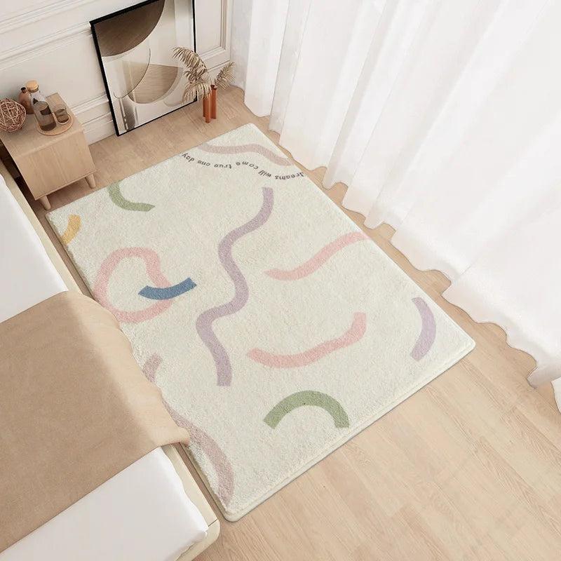 Bedroom Carpet Bedside Soft Carpets Cream Color Living Room Decoration Floor Mat Home Study Room Cloakroom Fluffy Soft Rug